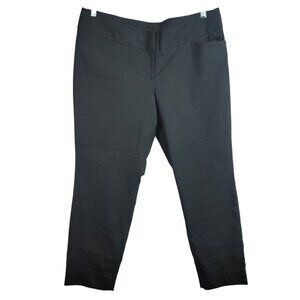 The Limited Flat Front Crop Pants Black Size 16 Zipper Pockets High Rise NWOT